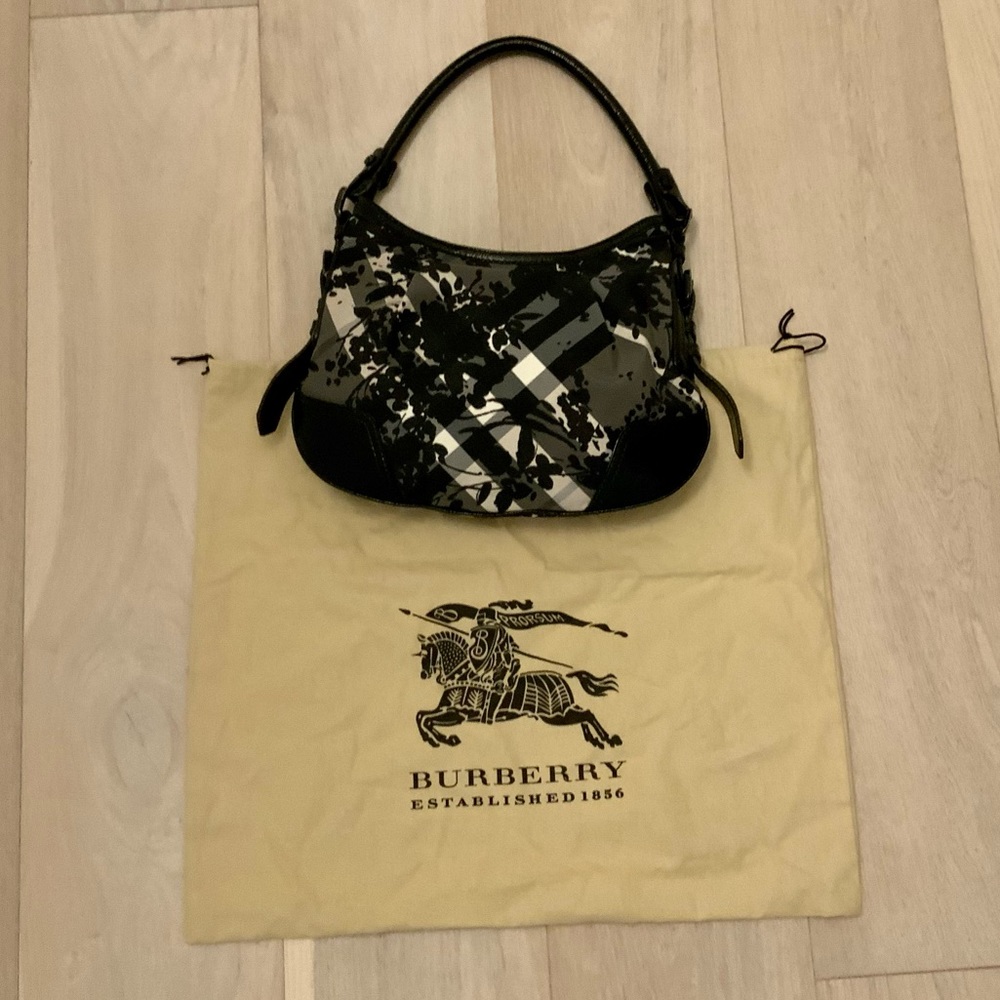 Vintage BURBERRY floral beat check foley hobo bag - Picture 3 of 16